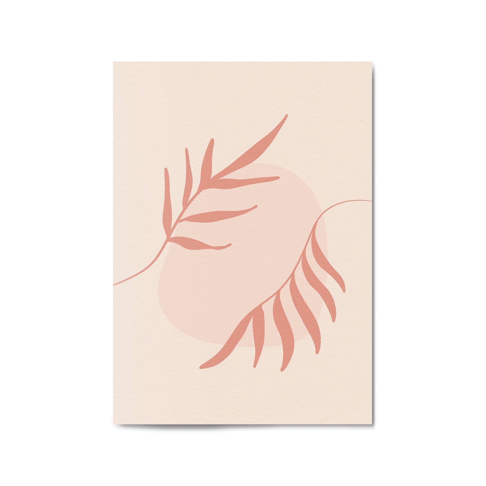 Minimal Leaf Pink & Pastel Retro Abstract Wall Art #2 - The Affordable Art Company