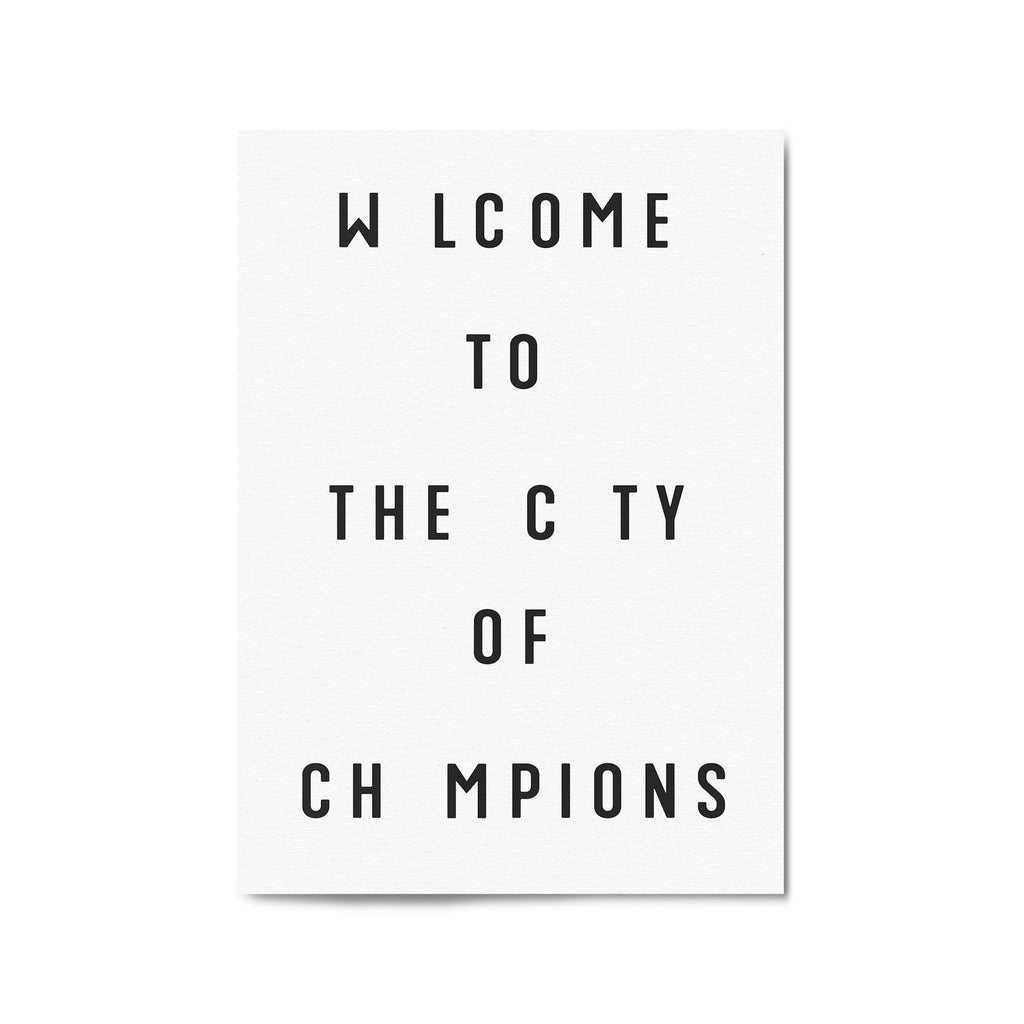 City of Champions Minimal Travel Trendy Wall Art - The Affordable Art Company