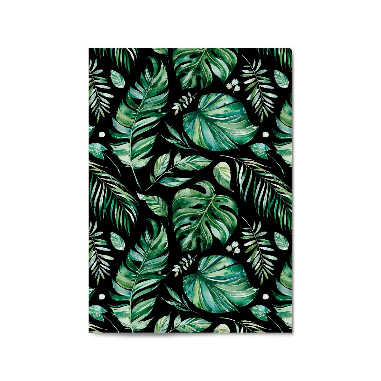 Tropical Leaf Pattern Green Plant Leaves Wall Art #4 - The Affordable Art Company
