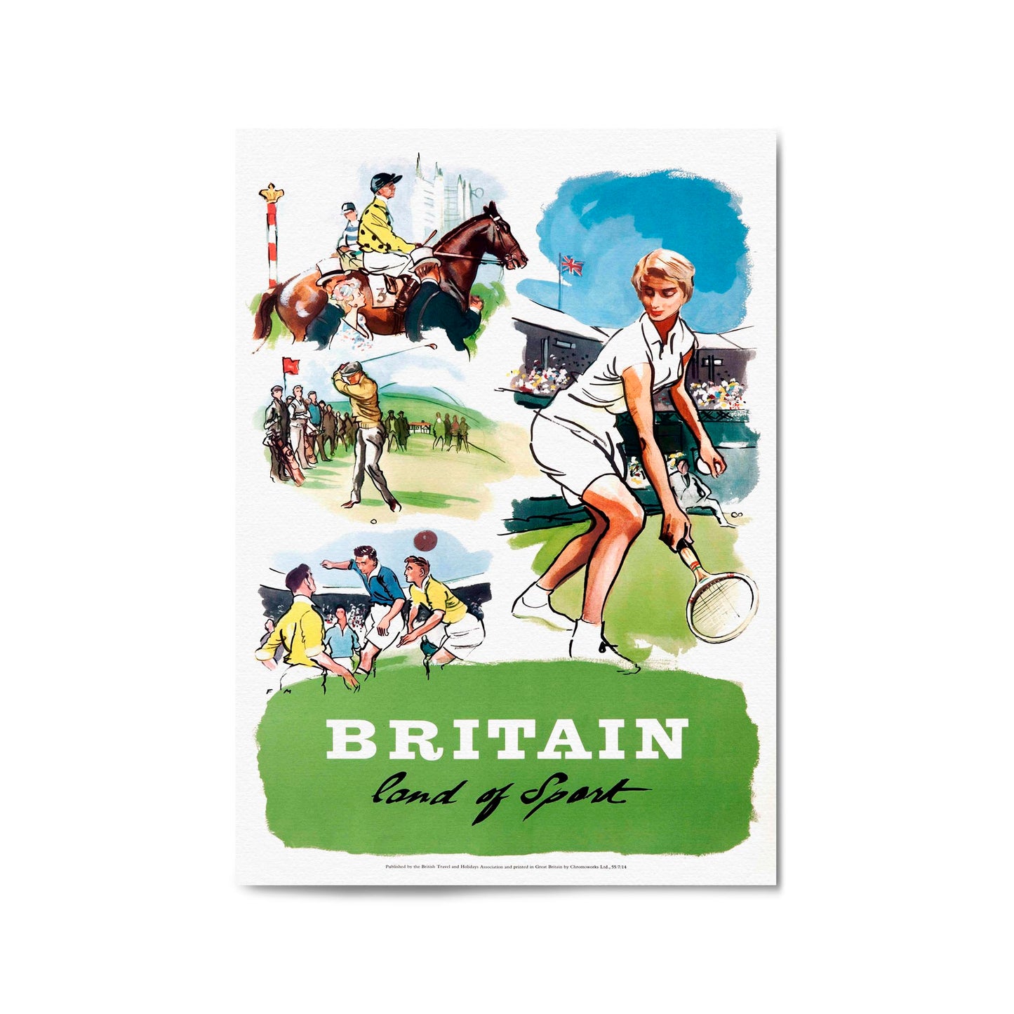 Britain - Land of Sport Vintage Advert Wall Art - The Affordable Art Company