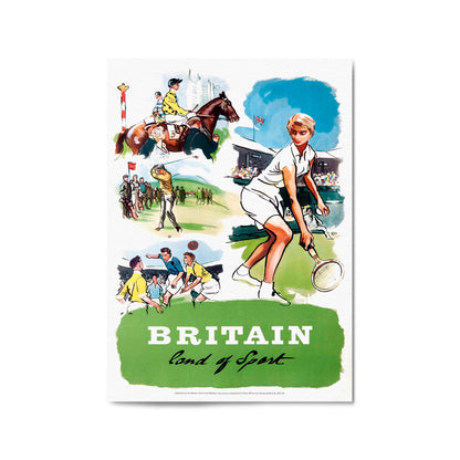 Britain - Land of Sport Vintage Advert Wall Art - The Affordable Art Company