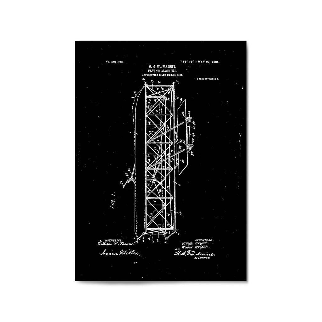 Airplane Patent Vintage Minimal Man Cave Wall Art #8 - The Affordable Art Company
