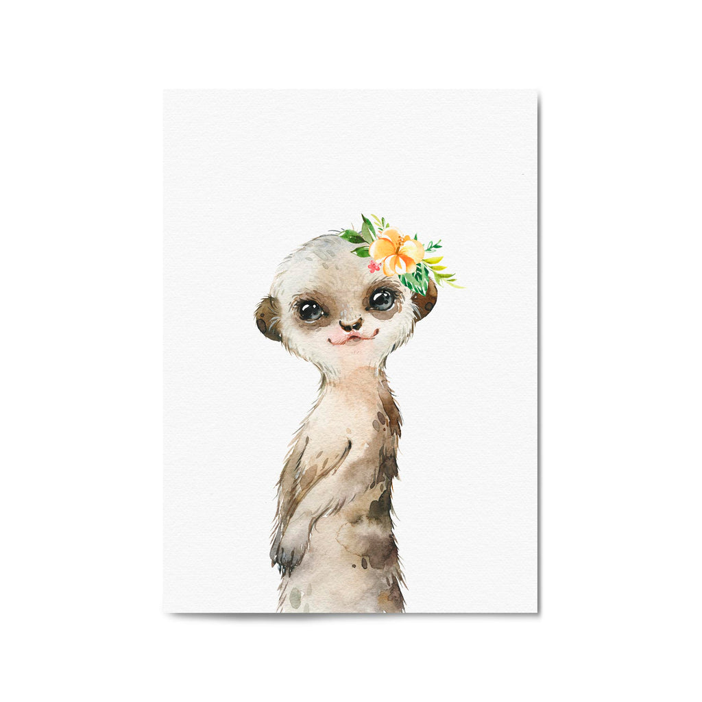 Cute Baby Meerkat Nursery Animal Gift Wall Art - The Affordable Art Company