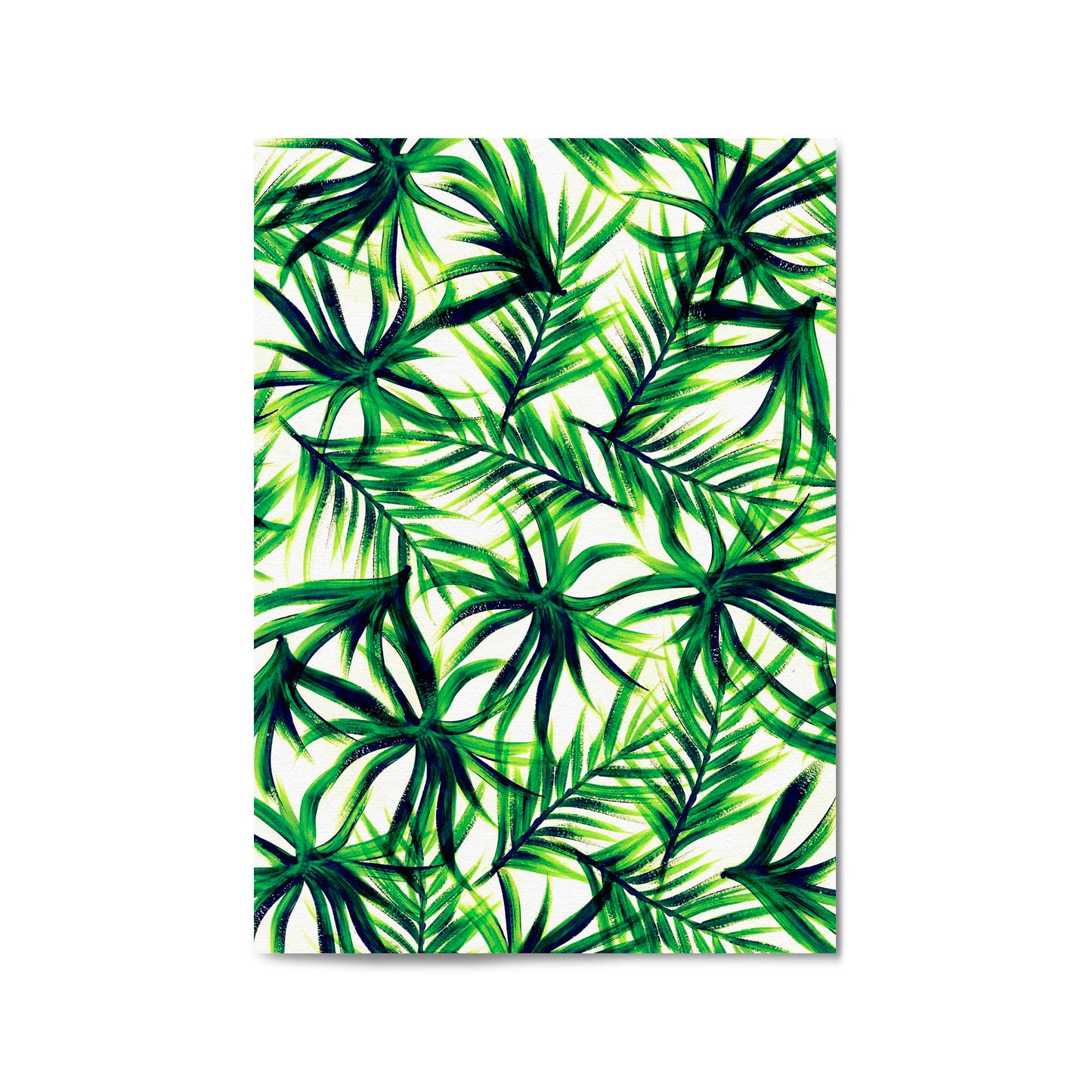 Tropical Leaf Pattern Green Plant Leaves Wall Art #5 - The Affordable Art Company