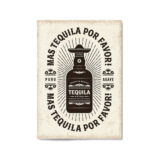 Tequila Vintage Advert Bar Pub Hotel Wall Art - The Affordable Art Company