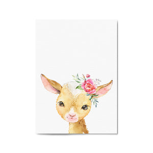 Cute Baby Goat Nursery Animal Gift Wall Art - The Affordable Art Company