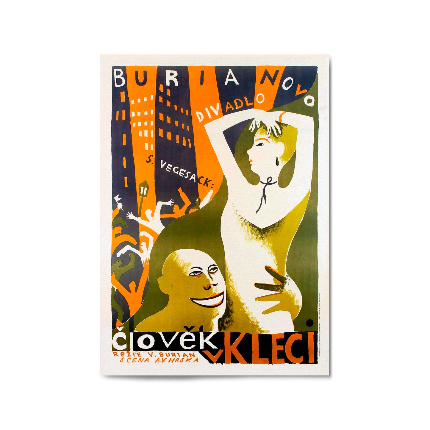 Clovek Theatre Vintage Artwork Decor Wall Art - The Affordable Art Company