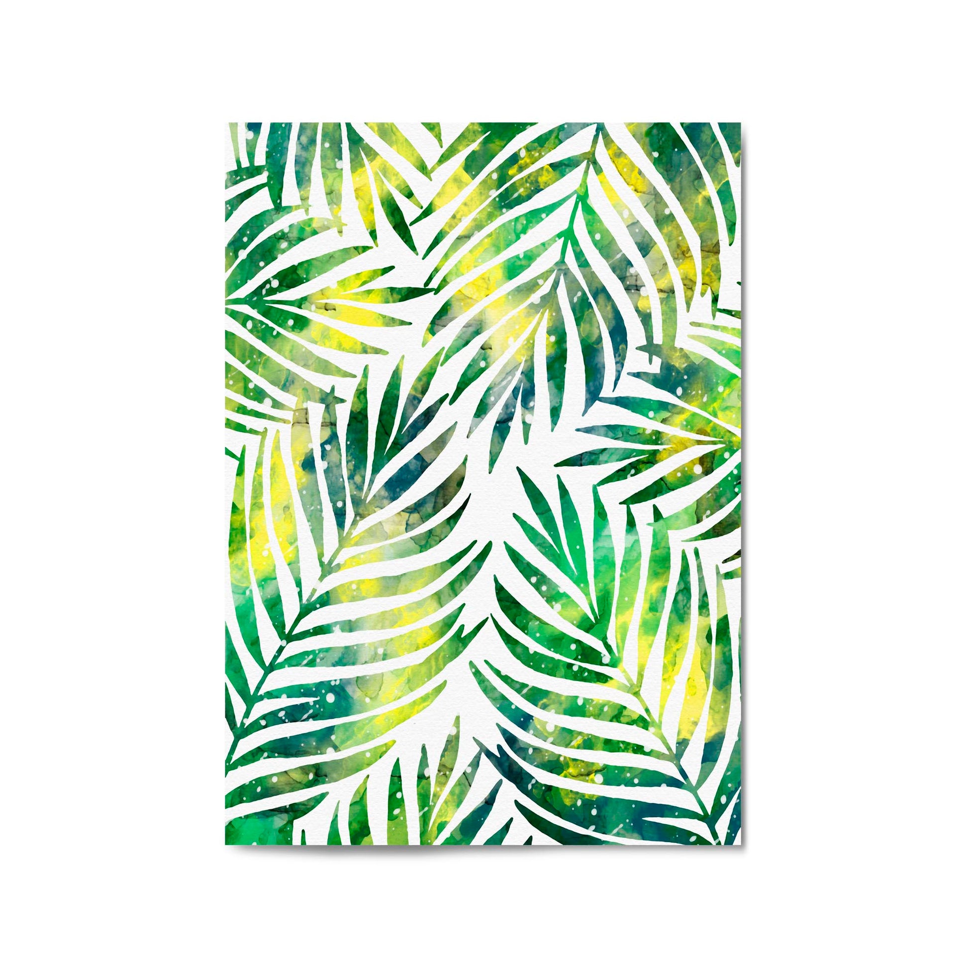 Palm Leaf Tropical Green Minimal Wall Art #7 - The Affordable Art Company