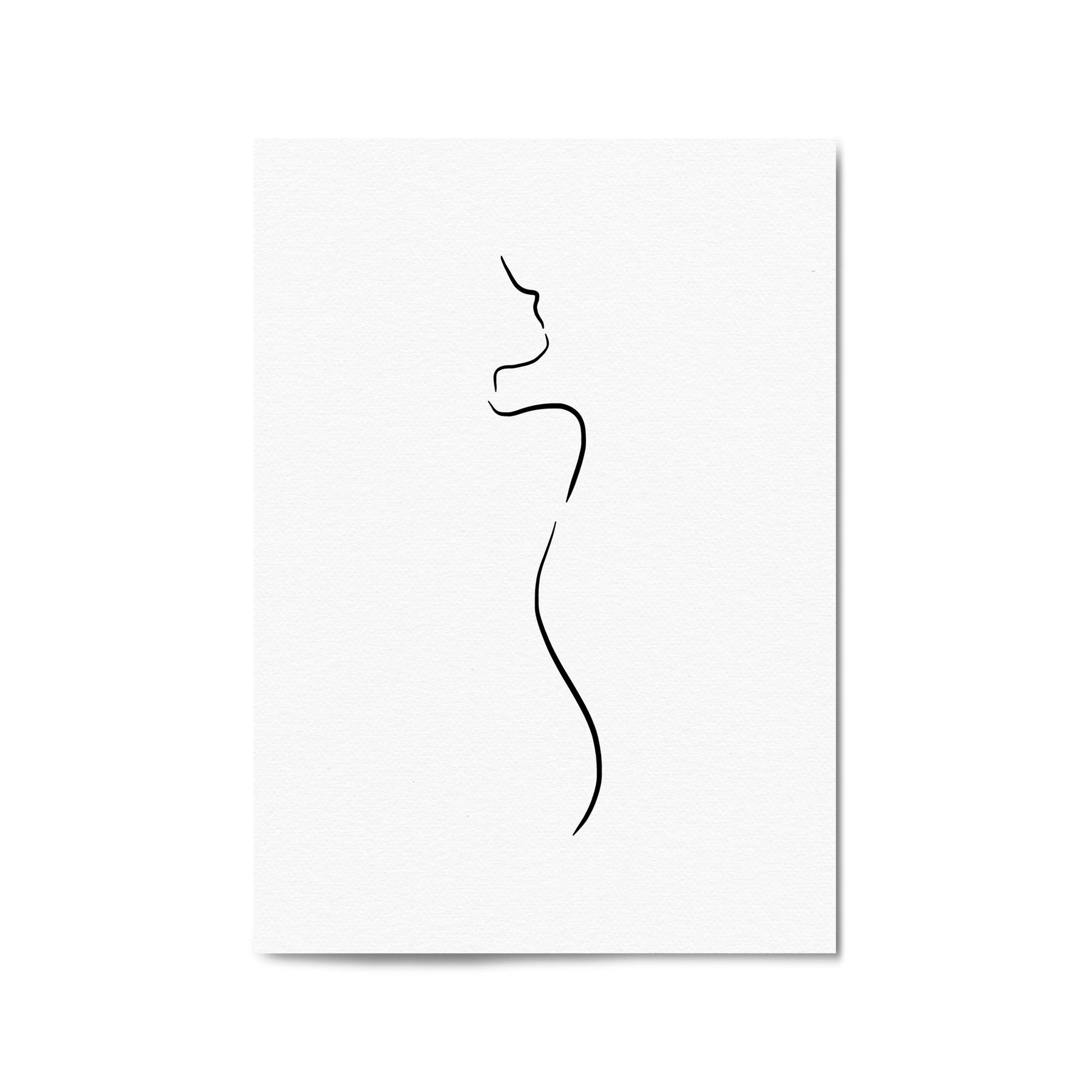Female Body Nude Minimal Line Drawing Wall Art #1 - The Affordable Art Company