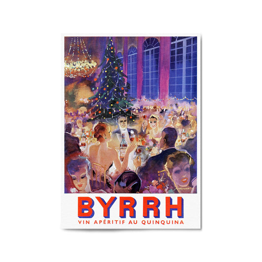 Festive Byrrh Vintage Drinks Advert Wall Art - The Affordable Art Company