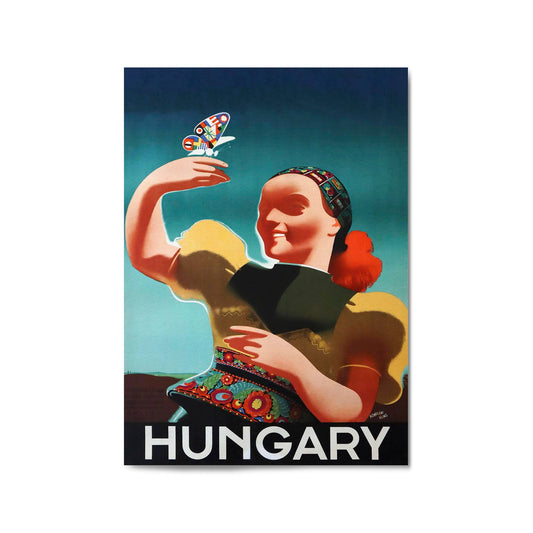 Hungary Vintage Travel Advert Wall Art - The Affordable Art Company