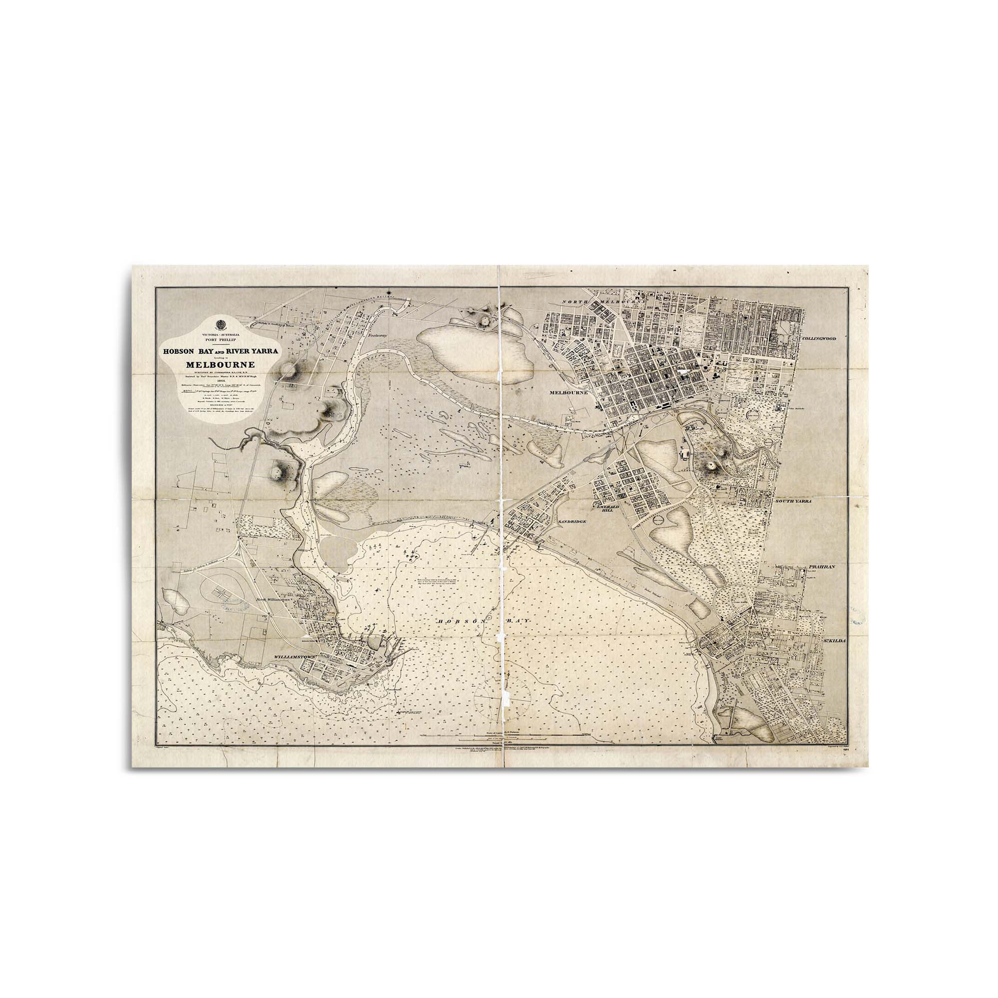 Melbourne Victoria Vintage Map Australia Wall Art #2 – Portsby