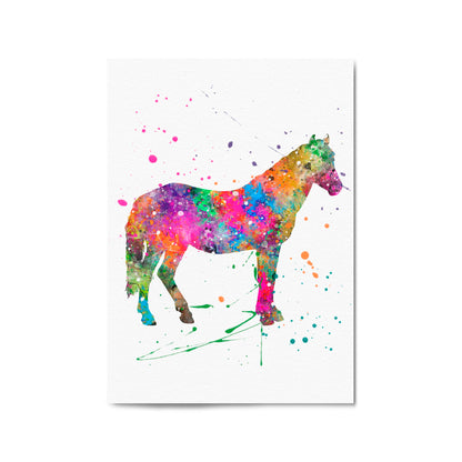 Horse Painting Girls Bedroom Colourful Wall Art #3 - The Affordable Art Company