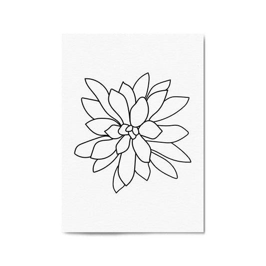 Minimal Flower Line Drawing Abstract Wall Art #5 - The Affordable Art Company
