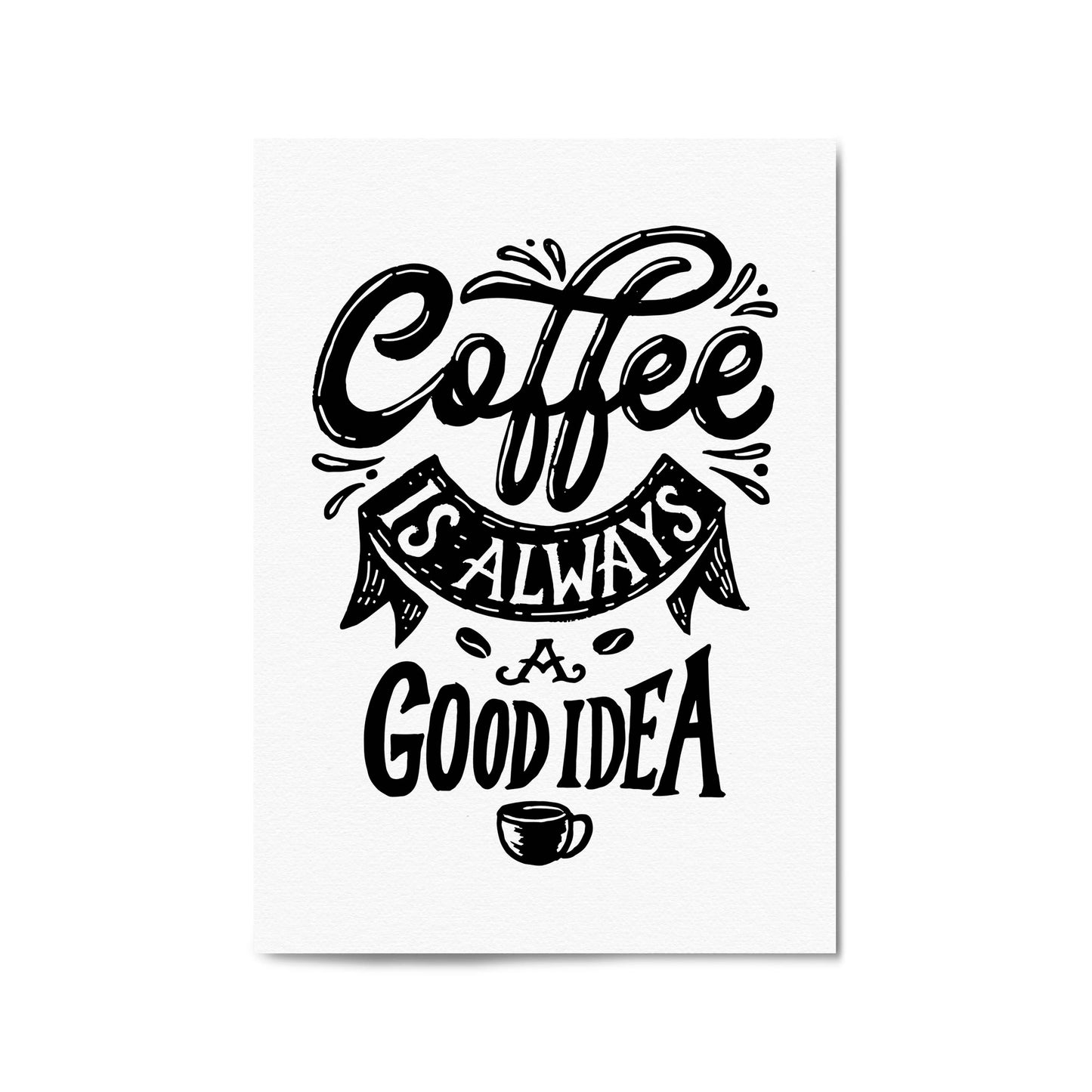 Coffee Quote Minimal Kitchen Cafe Style Wall Art #14 - The Affordable Art Company