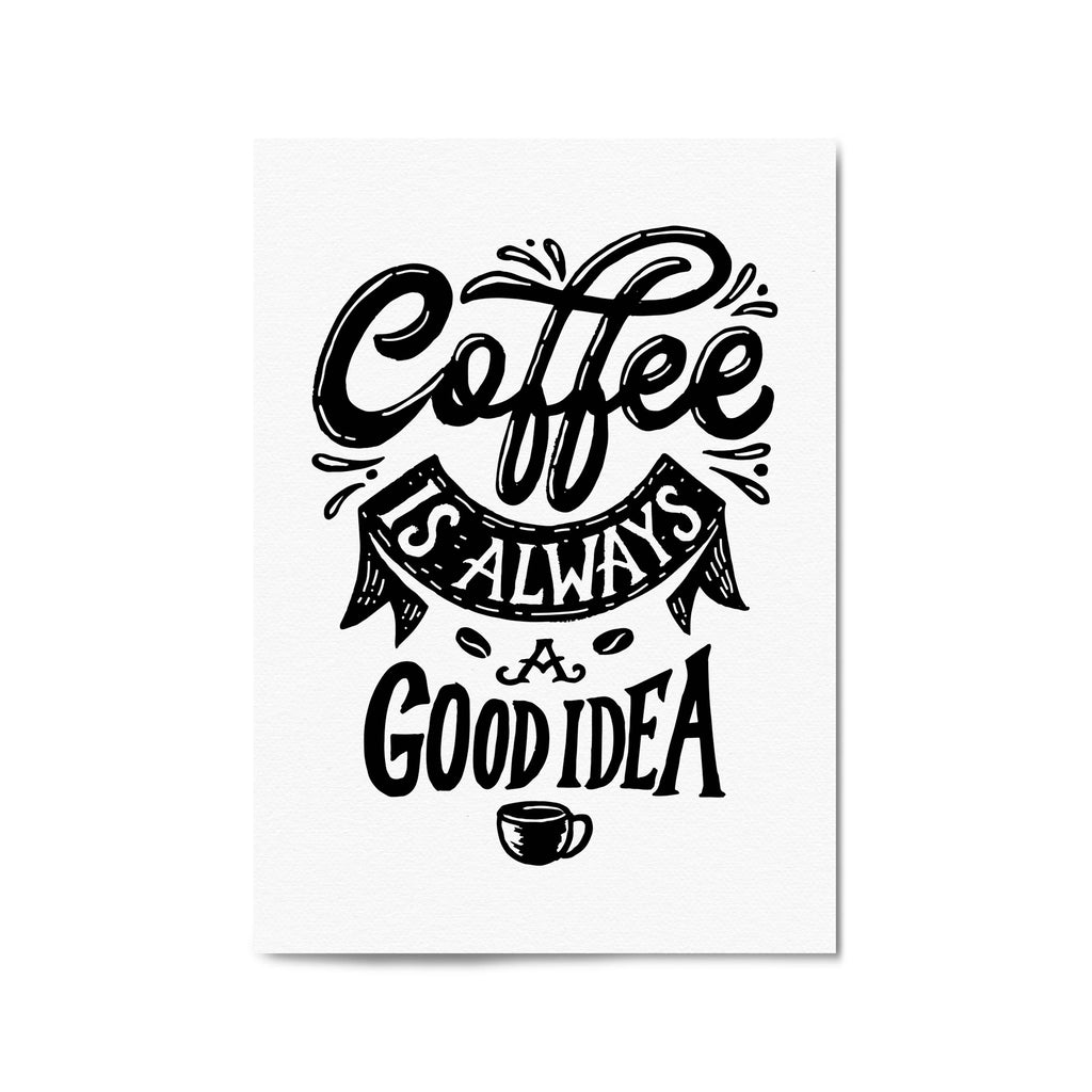 Coffee Quote Minimal Kitchen Cafe Style Wall Art #14 - The Affordable Art Company