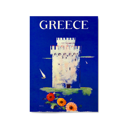 Thessaloniki Greece Vintage Travel Advert Wall Art - The Affordable Art Company