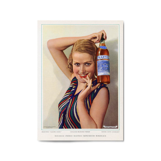 Martell Cognac Vintage Drinks Advert Wall Art - The Affordable Art Company