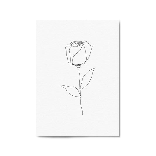 Minimal Floral Drawing Flower Abstract Wall Art #4 - The Affordable Art Company