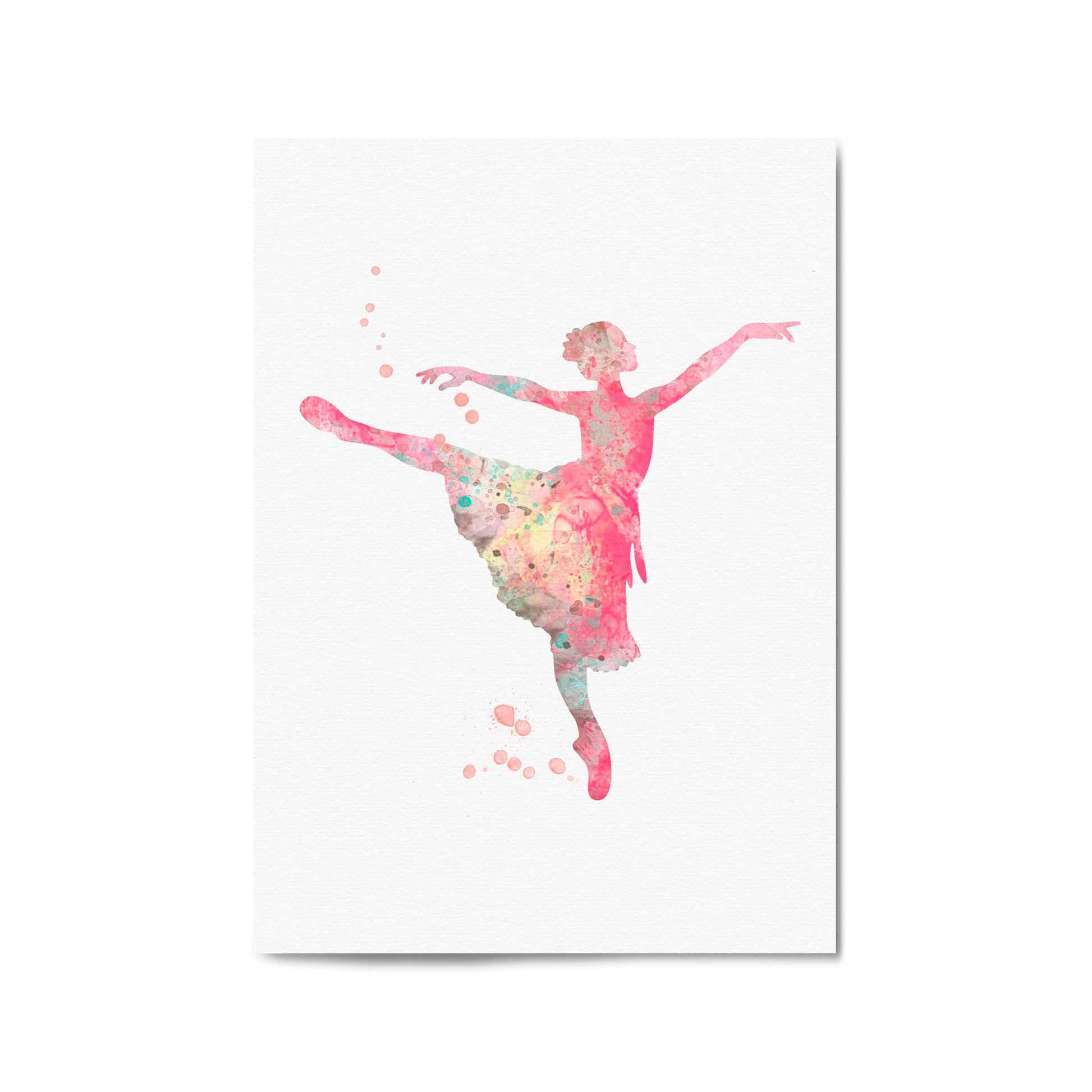 Pink Ballerina Girls Bedroom Ballet Dance Wall Art - The Affordable Art Company