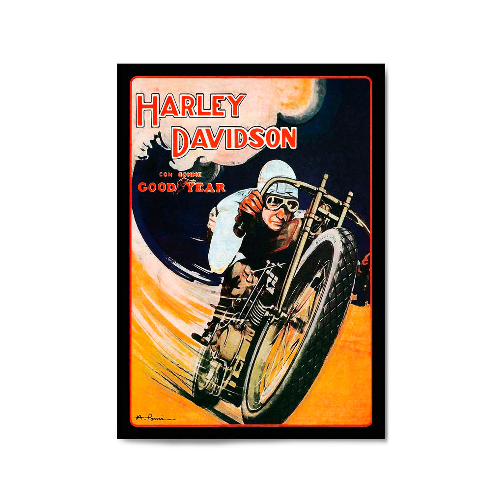 Vintage Motorcycle Advert Man Cave Wall Art - The Affordable Art Company