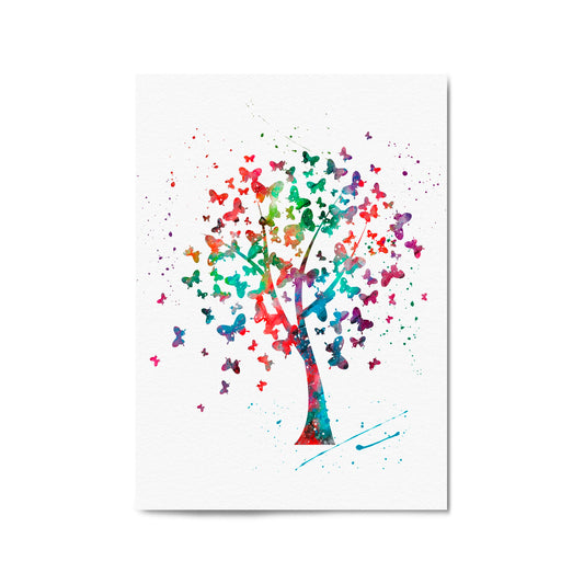 Butterfly Tree Cute Nursery Baby Toddler Wall Art - The Affordable Art Company