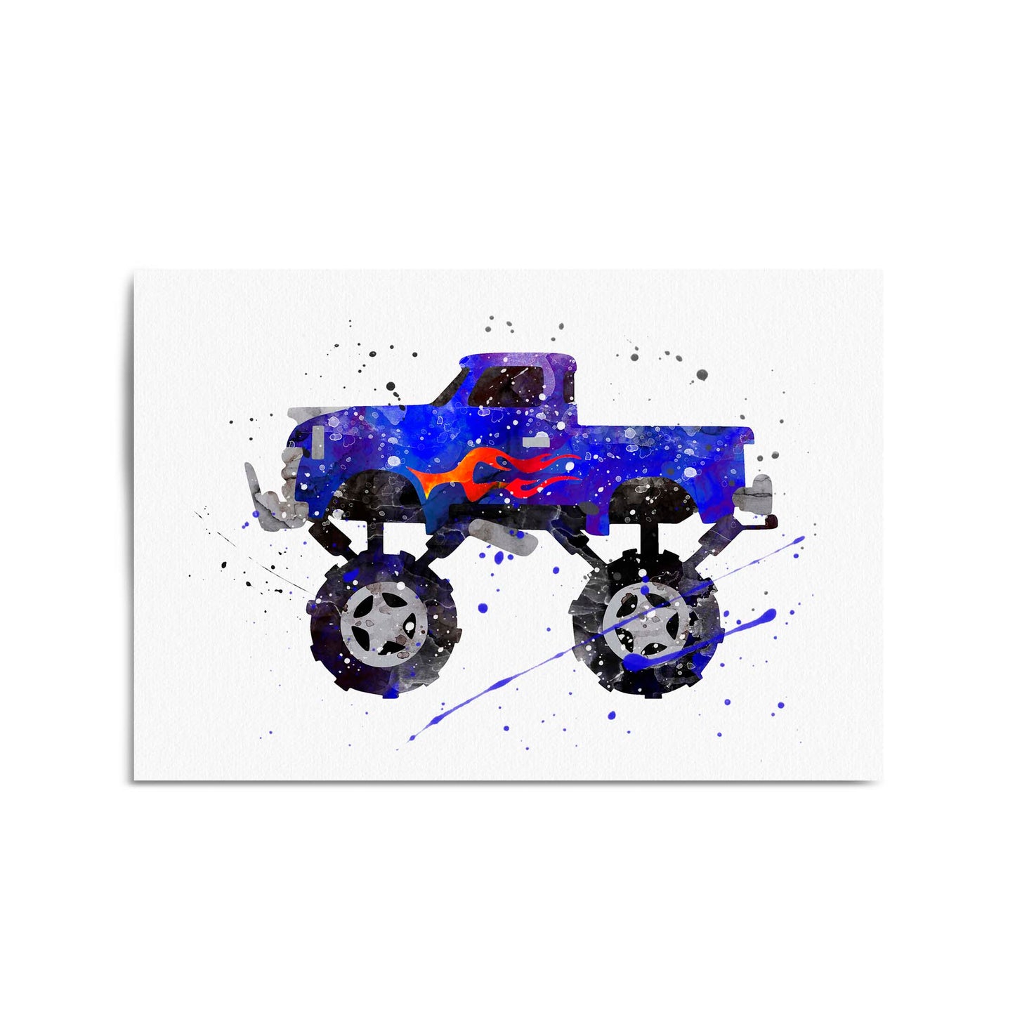 Monster Truck Cartoon Boys Bedroom Truck Wall Art - The Affordable Art Company