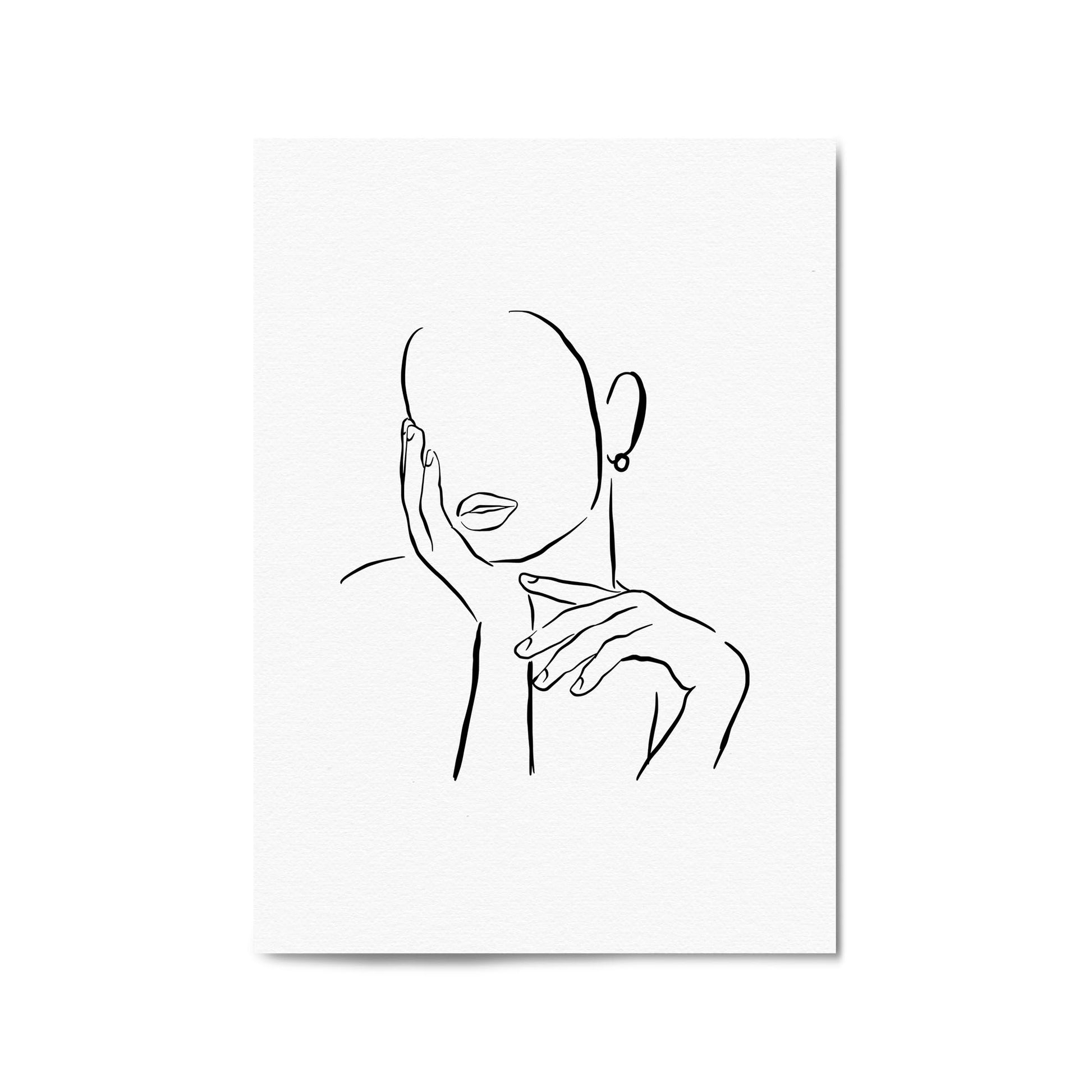 Seductive Female Face Minimal Fashion Wall Art - The Affordable Art Company