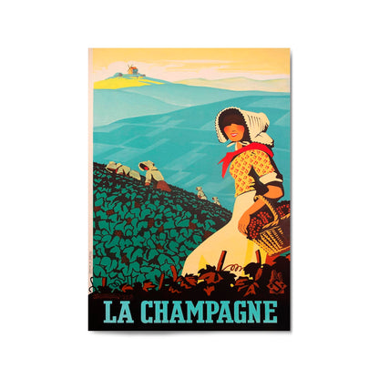 Champagne France Vintage Travel Advert Wall Art - The Affordable Art Company