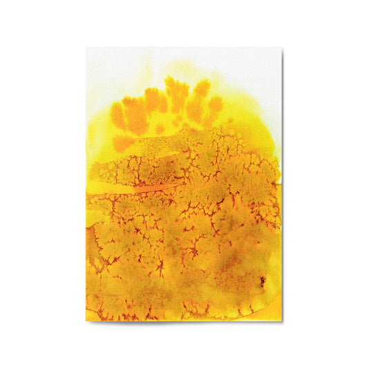 Orange Abstract Ink Painting Minimal Wall Art - The Affordable Art Company