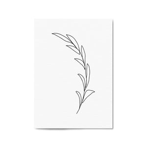 Minimal Floral Drawing Flower Abstract Wall Art #43 - The Affordable Art Company