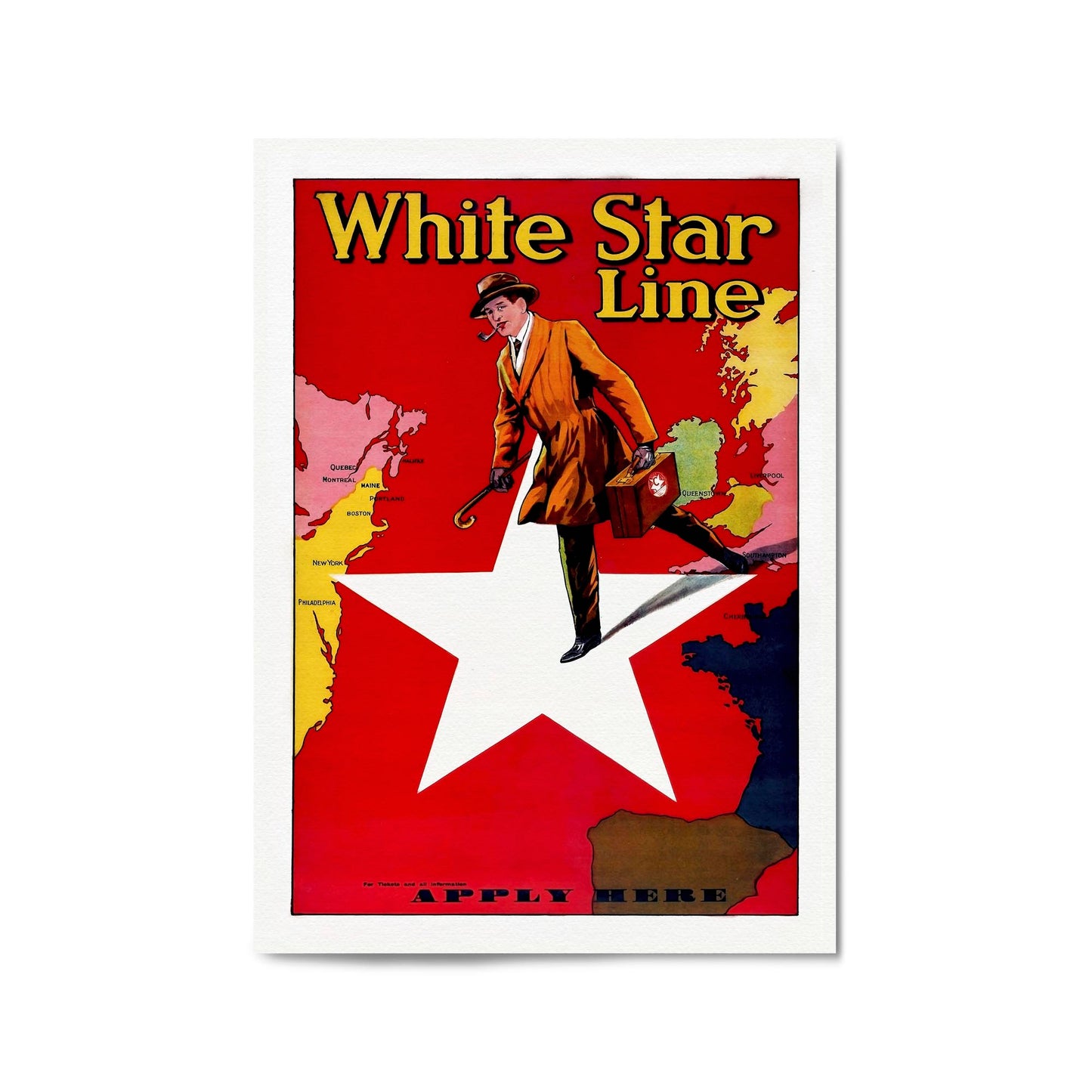 White Star Line Vintage Shipping Advert Wall Art #4 - The Affordable Art Company