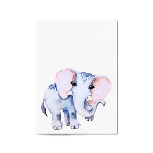 Cute Baby Elephant Nursery Animal Gift Wall Art #1 - The Affordable Art Company