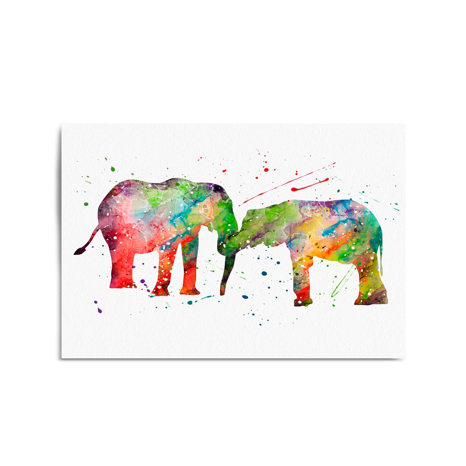 Elephant Family Nursery Babys Bedroom Wall Art - The Affordable Art Company