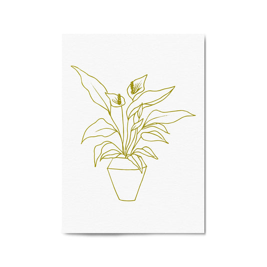 Abstract House Plant Minimal Living Room Wall Art #33 - The Affordable Art Company