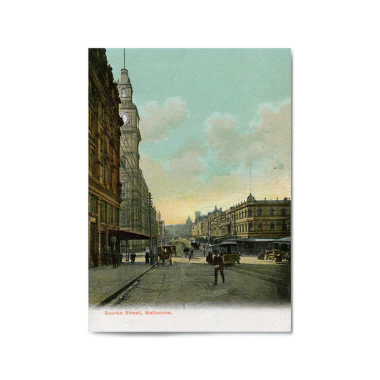 Bourke St, Melbourne Vintage Photograph Wall Art - The Affordable Art Company