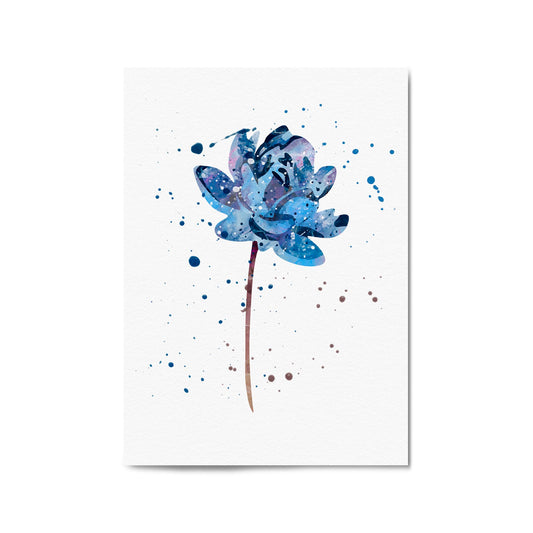 Scandi Blue Flower Design Minimal Kitchen Wall Art #3 - The Affordable Art Company