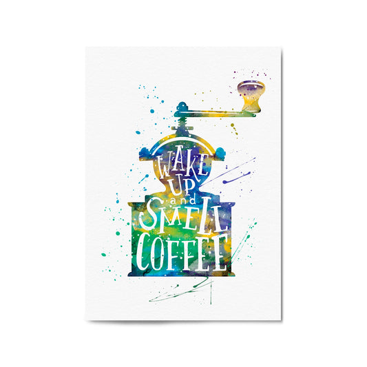 "Wake Up" Cafe Coffee Kitchen Morning Wall Art - The Affordable Art Company