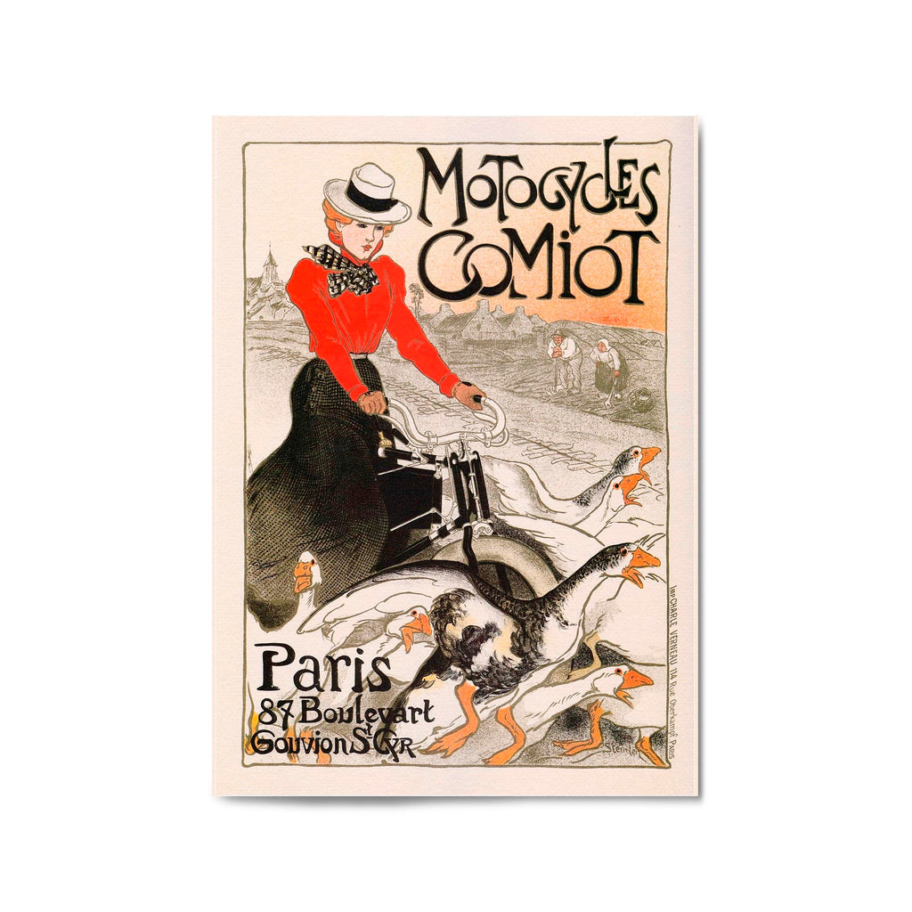 Motorcycles Comiot French Vintage Advert Wall Art - The Affordable Art Company