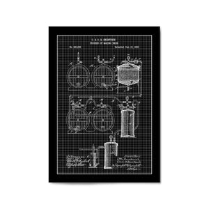 Vintage Beer Making Patent Man Cave Gift Wall Art #1 - The Affordable Art Company