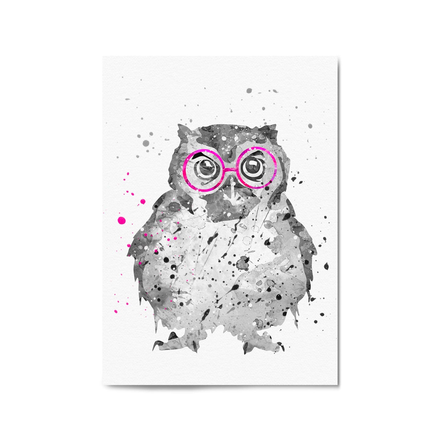 Owl with Glasses Nursery Animal Bedroom Wall Art - The Affordable Art Company