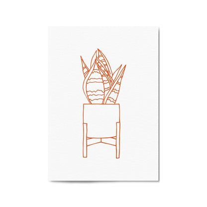 Abstract House Plant Minimal Living Room Wall Art #29 - The Affordable Art Company