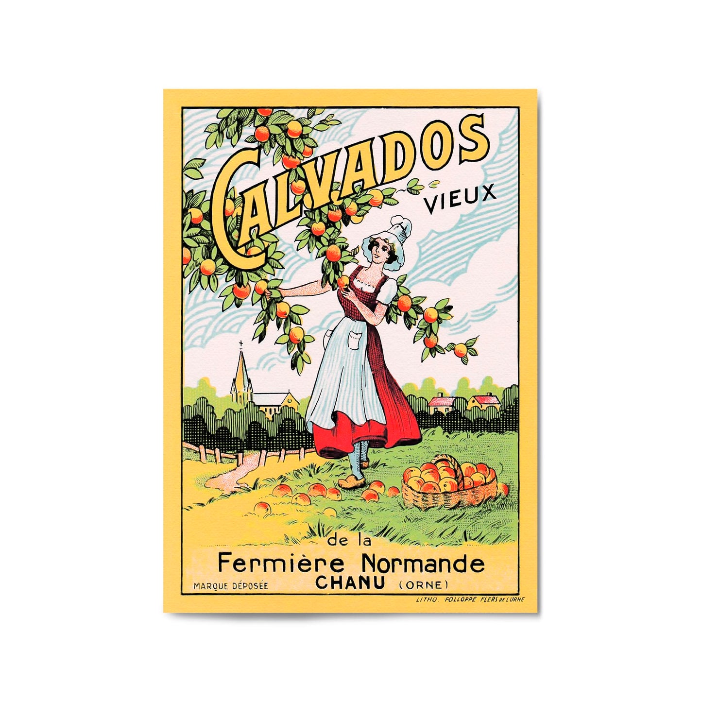 Old Calvados (Brandy) Vintage Drinks Advert Wall Art - The Affordable Art Company