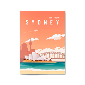 Retro Sydney Australia Vintage Travel Wall Art #2 - The Affordable Art Company