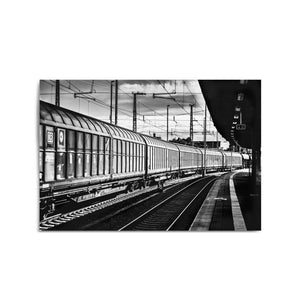 Freight Train Black and White Photograph Wall Art - The Affordable Art Company