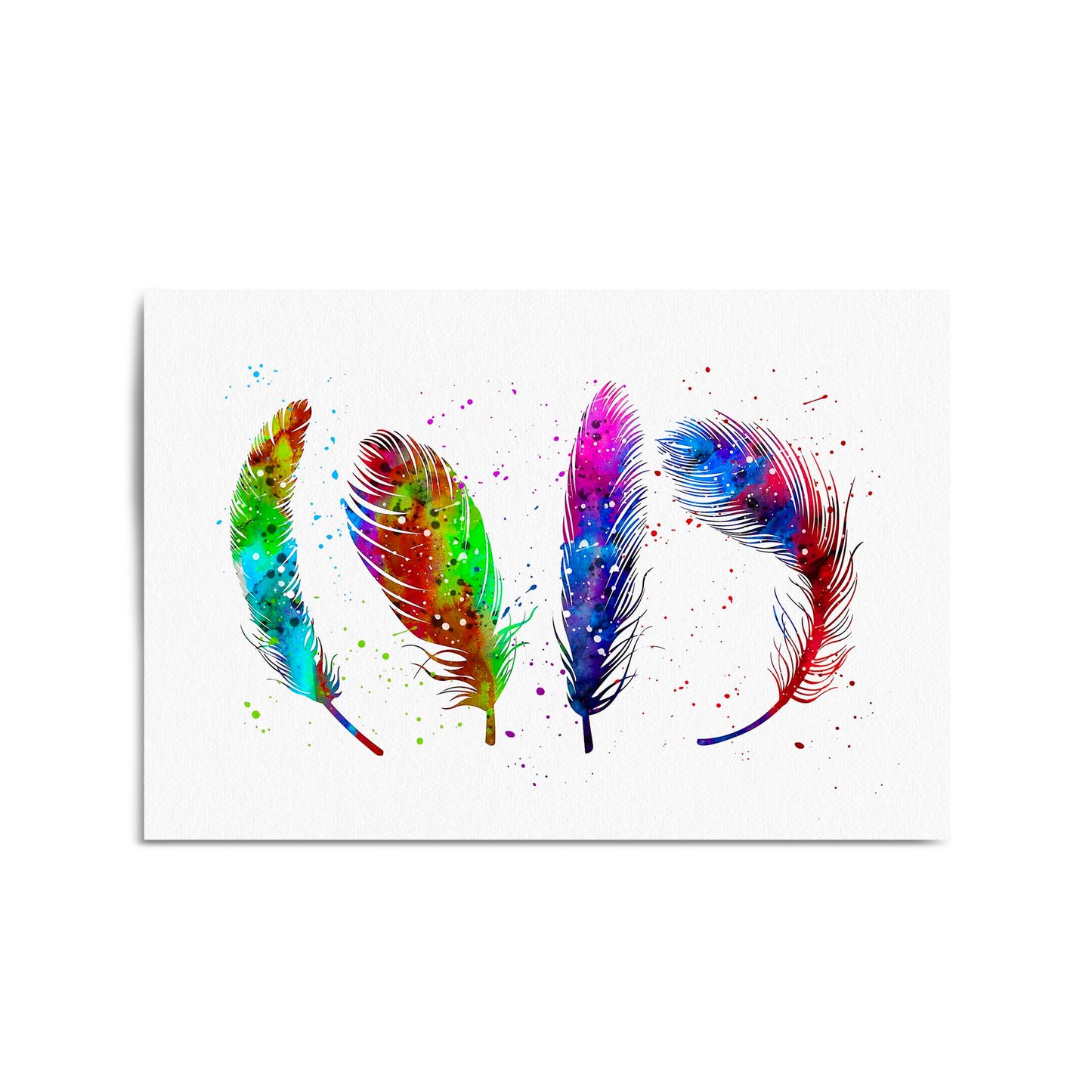 Feather Painting Colourful Bird Wall Art #1 - The Affordable Art Company