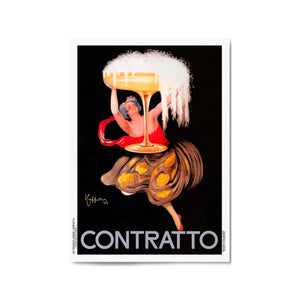 Vintage Contratto Advert Italian Restaurent Wall Art - The Affordable Art Company