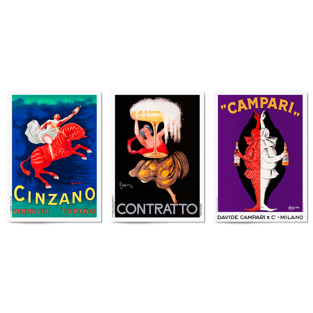 Set of Italian Vintage Cafe Restaurant Drink Wall Art - The Affordable Art Company