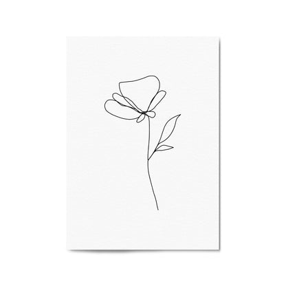 Minimal Floral Drawing Flower Abstract Wall Art #19 - The Affordable Art Company