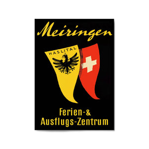 Meiringen Switzerland Vintage Travel Advert Wall Art - The Affordable Art Company